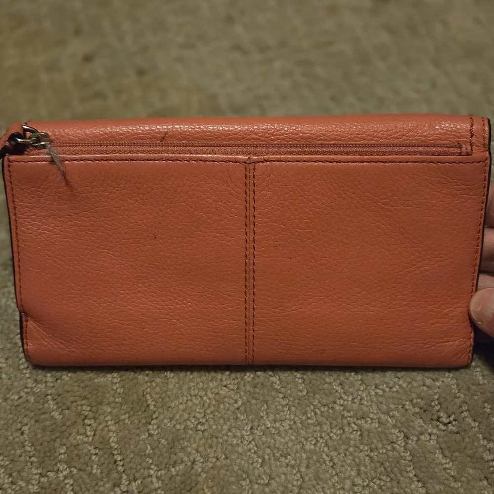 Coach Orange Leather Wallet Classic Design Very Good Condition - Picture 2 of 8